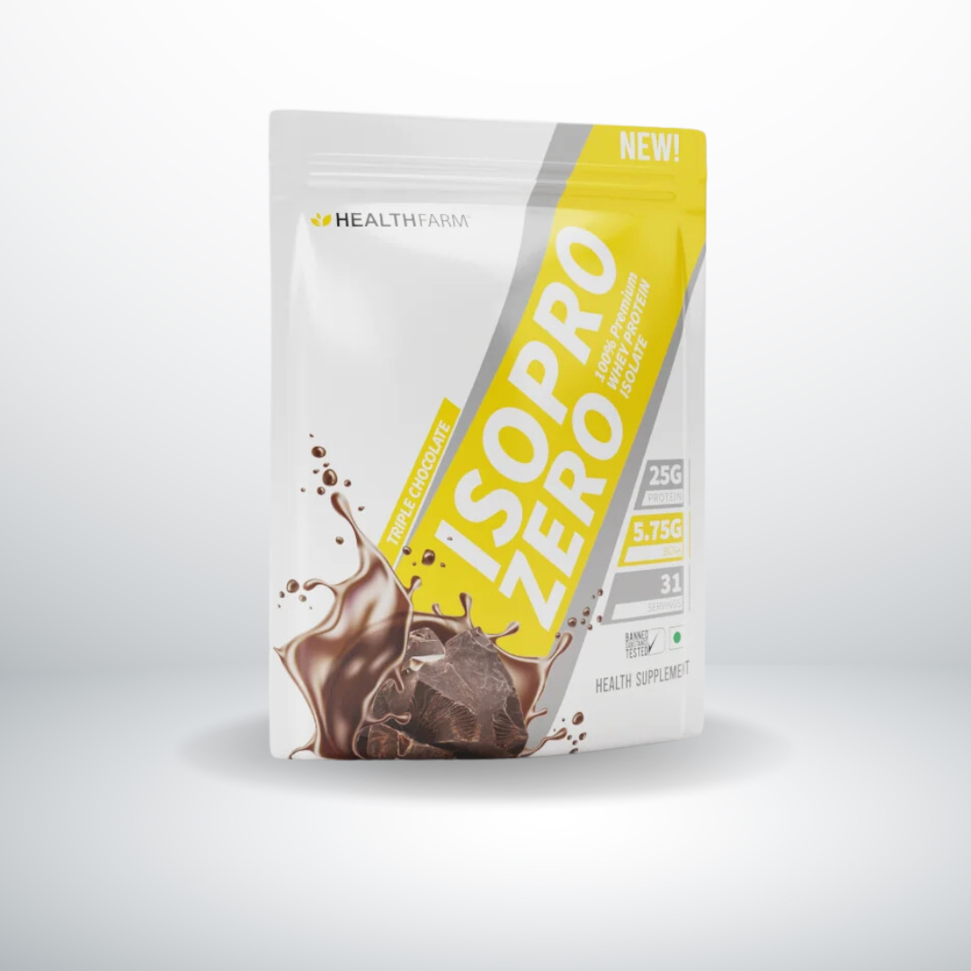 HEALTHFARM Isopro Zero 100% Pure Whey Protein Isolate (Low Carb Protein) (Flavour-Triple Chocolate )