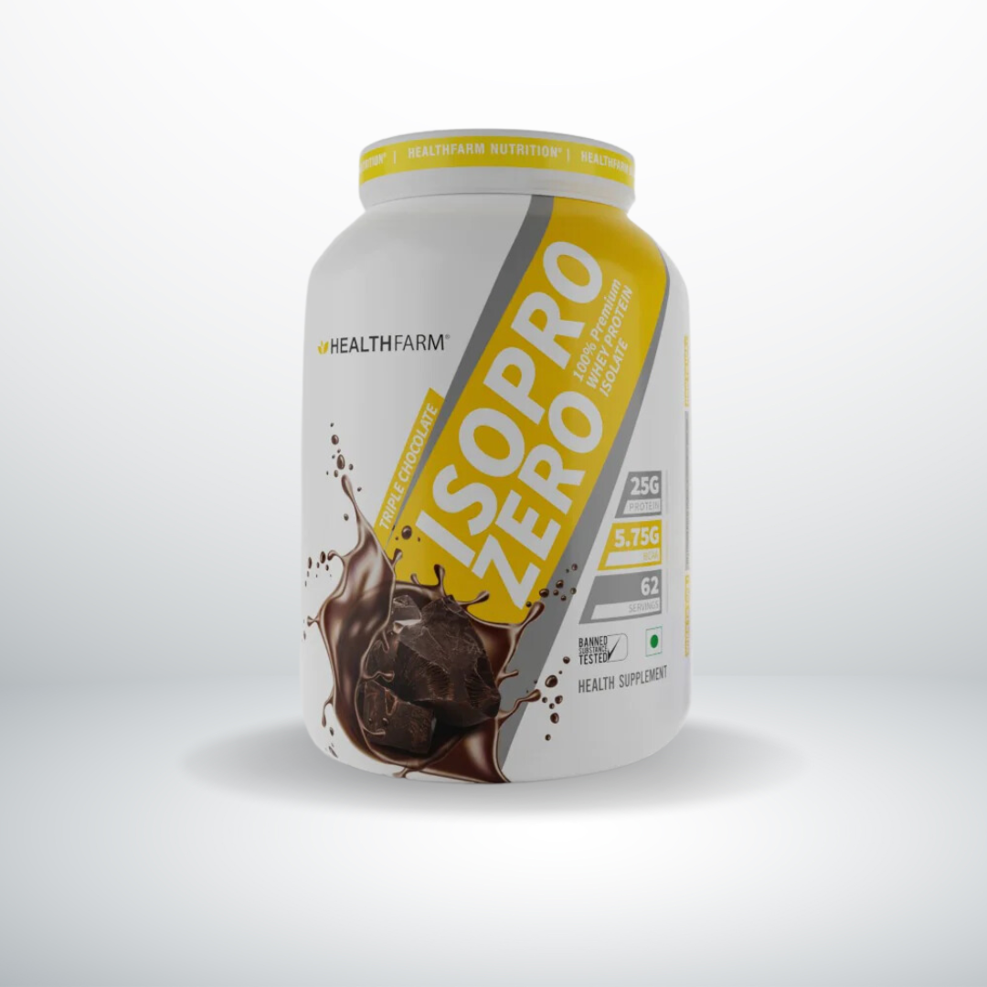 HEALTHFARM Isopro Zero 100% Pure Whey Protein Isolate (Low Carb Protein) (Flavour-Triple Chocolate )
