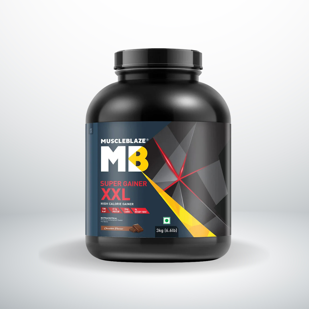 MuscleBlaze Mass Gainer Powder- Xxl, With Complex Carbs, High Protein & Digestive Enzymes (Chocolate, 3 Kg )