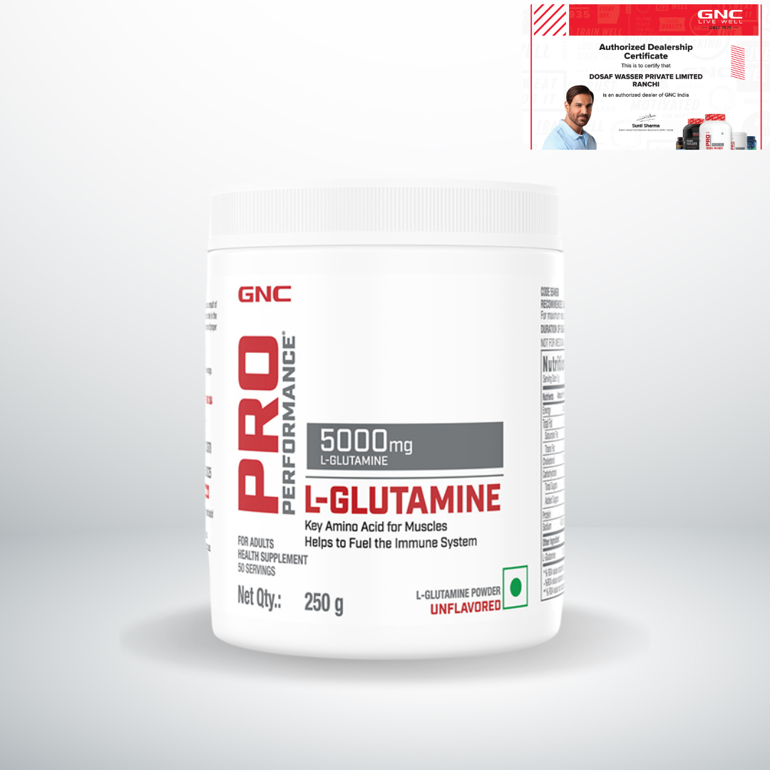 GNC Pro Performance L-Glutamine 5000 mg Unflavoured 250 gm