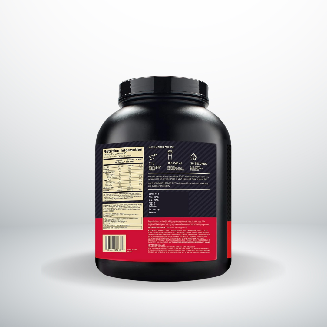 Optimum Nutrition (ON) Gold Standard Whey Protein Powder Vanilla 5lbs