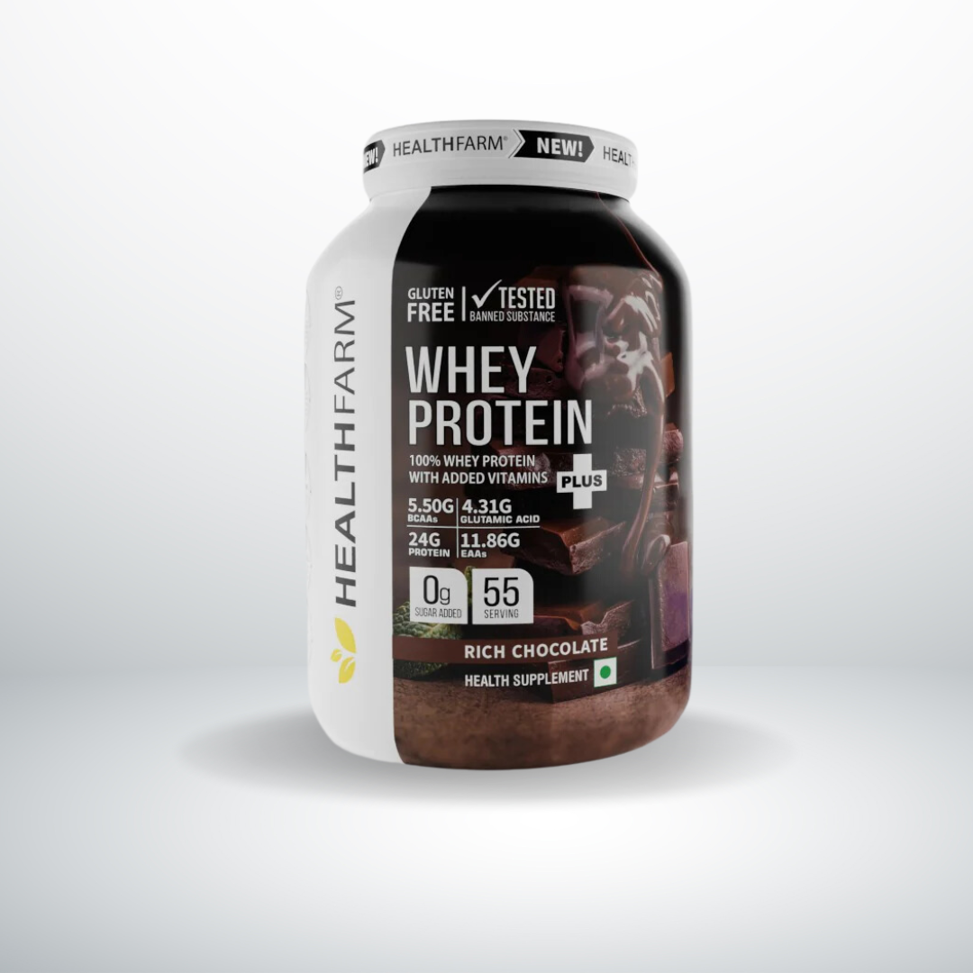 Healthfarm Whey Protein Plus Build Lean and Bigger Muscle Rich Chocolate, 2kg