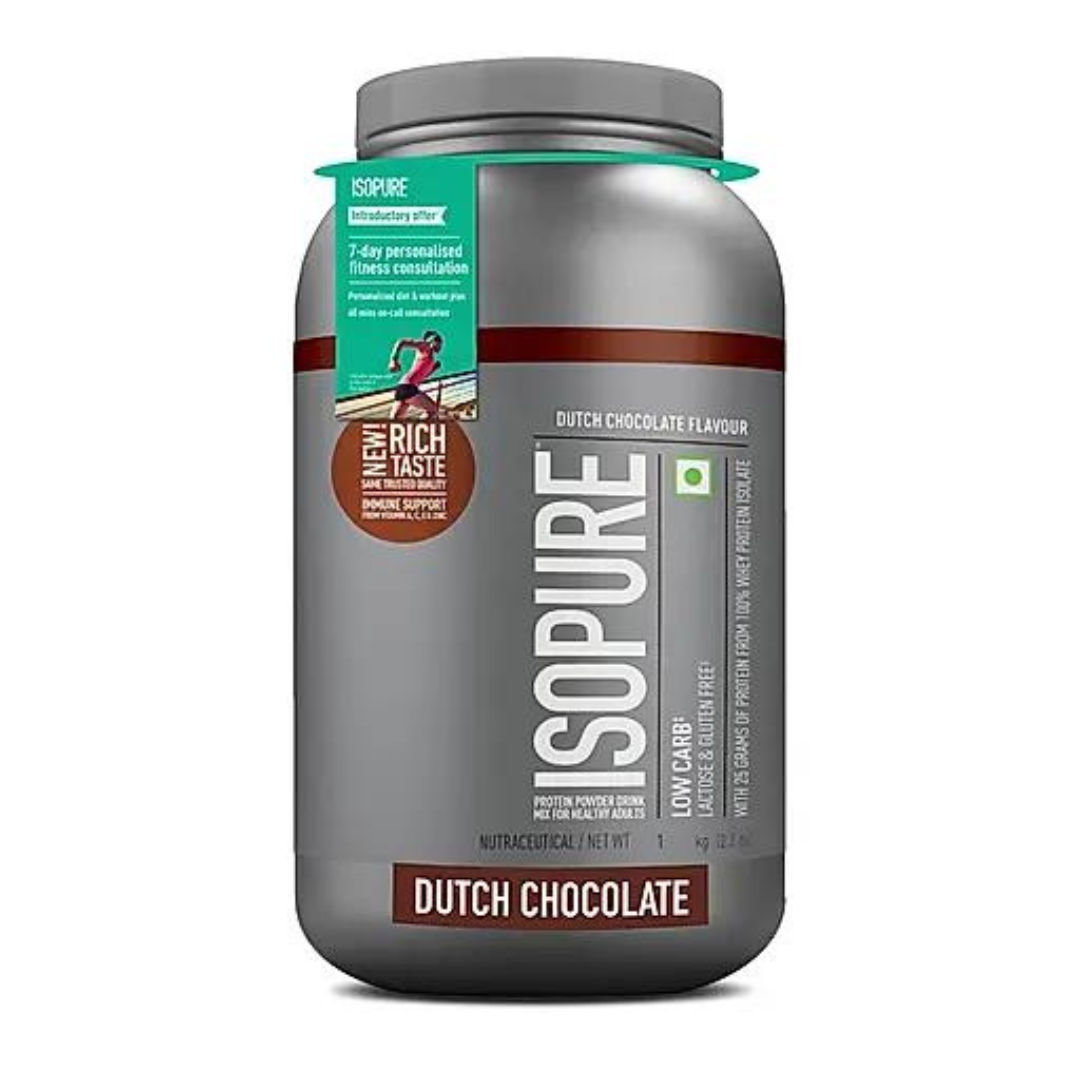 Isopure Whey Protein Isolate with Vitamins for Immune Support Dutch Chocolate 1 kg