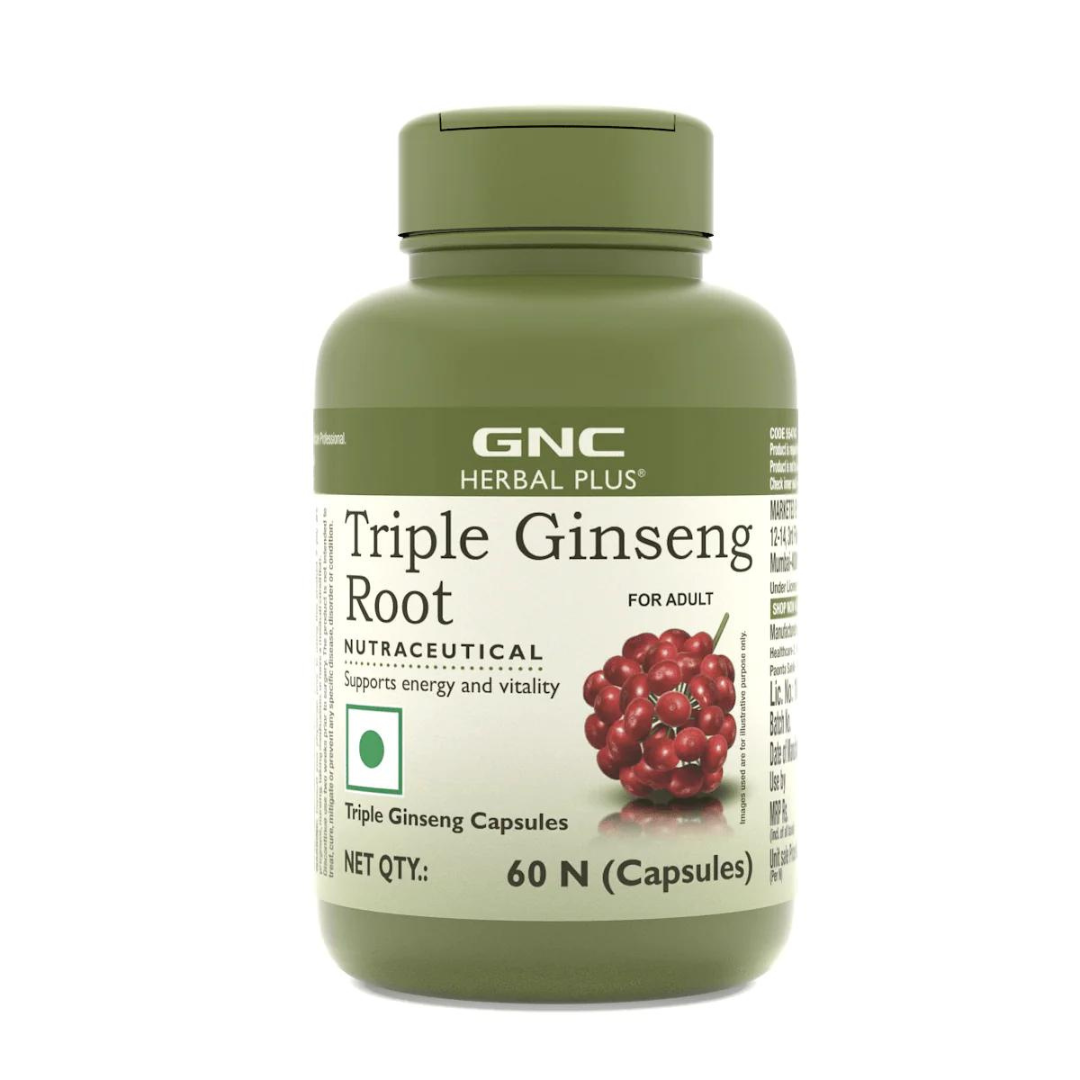 GNC Herbal Plus Triple Ginseng 60 Capsules