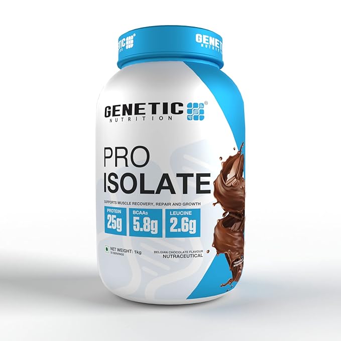 Genetic Nutrition Pro-Isolate Whey Protein Supplement Belgian Chocolate ,1kg