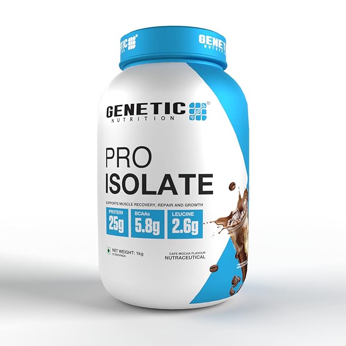 Genetic Nutrition Pro-Isolate Whey Protein Supplement Cafe Mocha,1kg