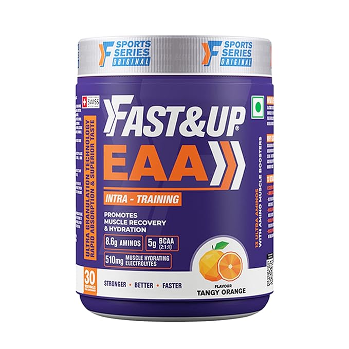 Fast&Up EAA Intra - Workout drink Muscle Recovery Hydration Performance 30 servings (Tangy Orange)