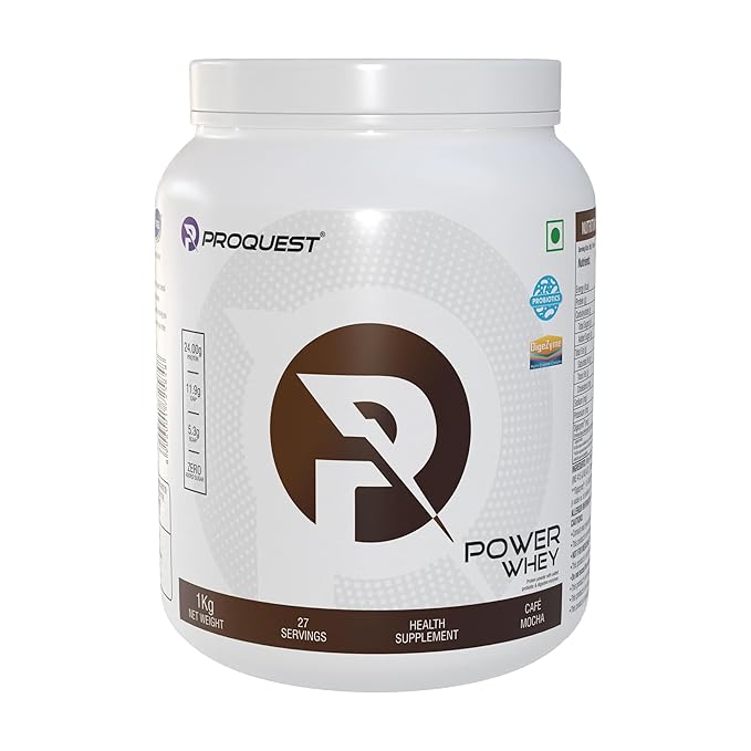 ProQuest Power Whey Protein Digezyme for Fast & Easy Digestion Cafe Mocha, 1KG