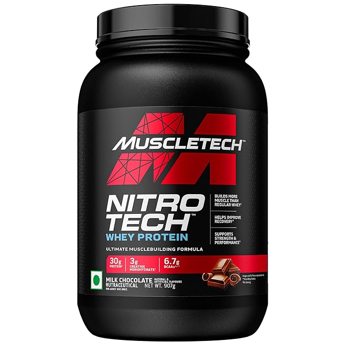 MuscleTech Nitro-Tech Whey Protein, Milk Chocolate 907g