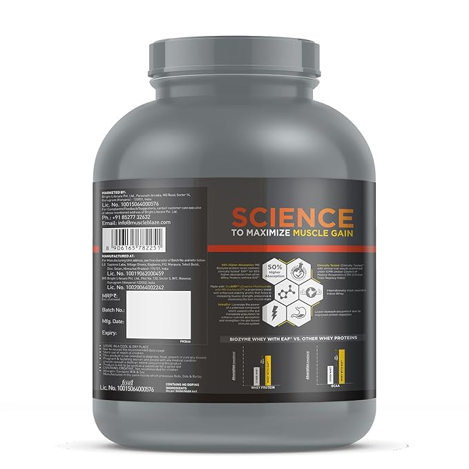 MuscleBlaze Biozyme Whey Protein PR Chocolate Fudge, 2kg