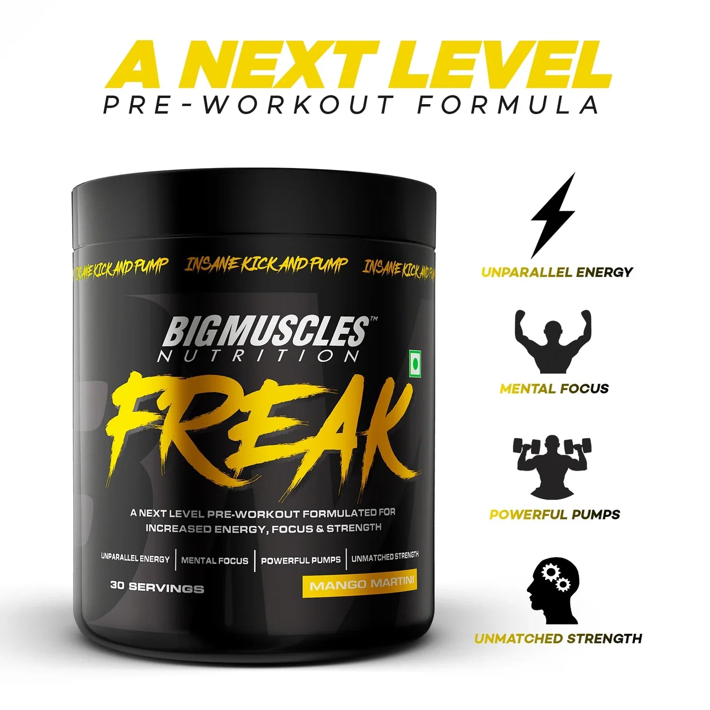 Bigmuscles Nutrition Freak Pre Workout Mango Martini 180g