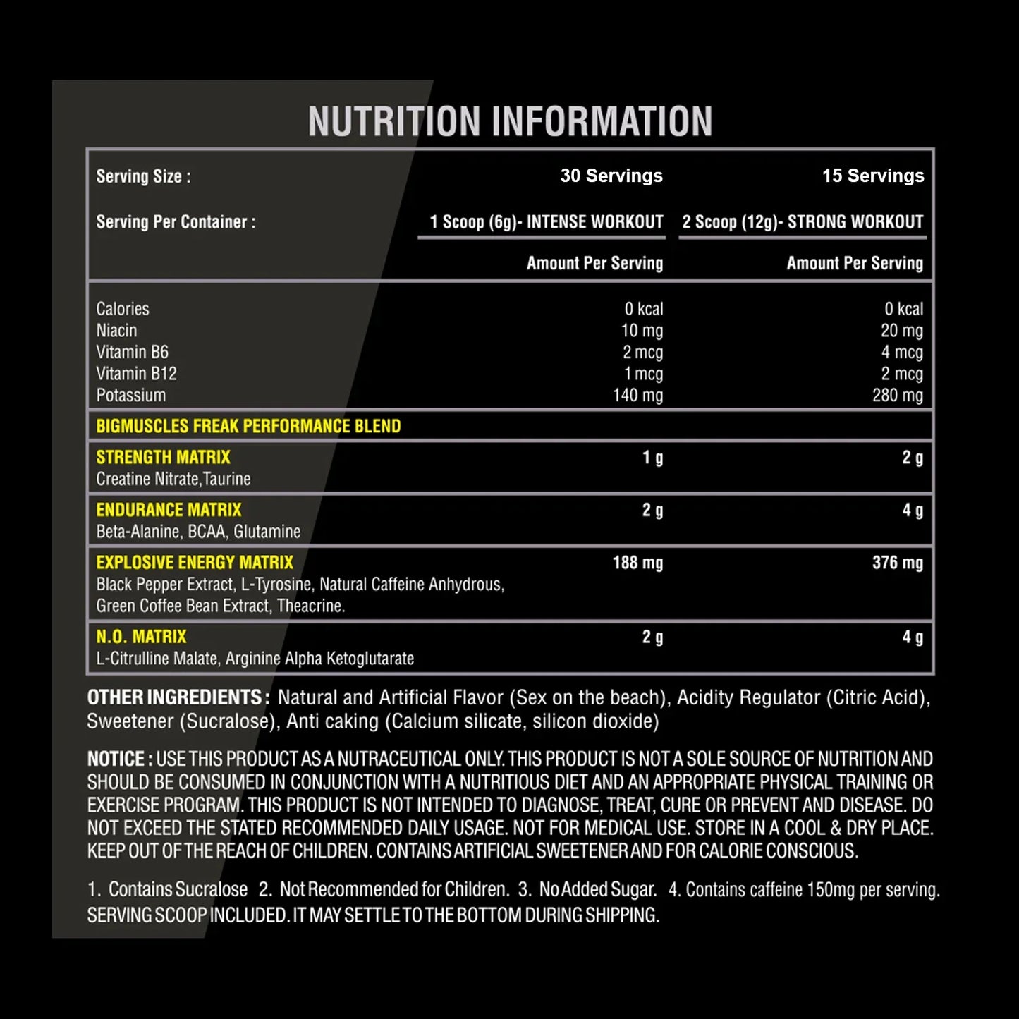 Bigmuscles Nutrition Freak Pre Workout Mango Martini 180g