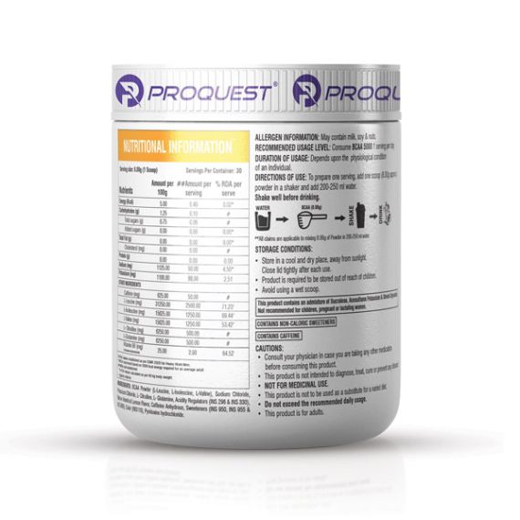 Proquest Nutrition BCAA 5000 with Caffeine & Vitamin B6 Mango Rush 240g