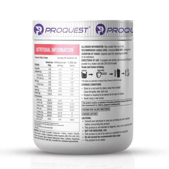 Proquest Nutrition BCAA 5000 with Caffeine & Vitamin B6 Salted Watermelon 240g