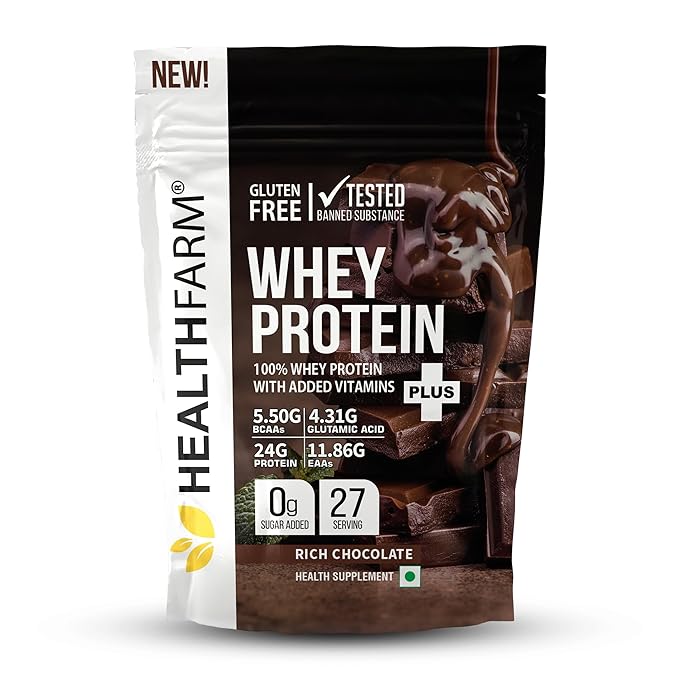 HEALTHFARM Whey Protein Plus Build Lean & Bigger Muscle Rich Chocolate, 1KG