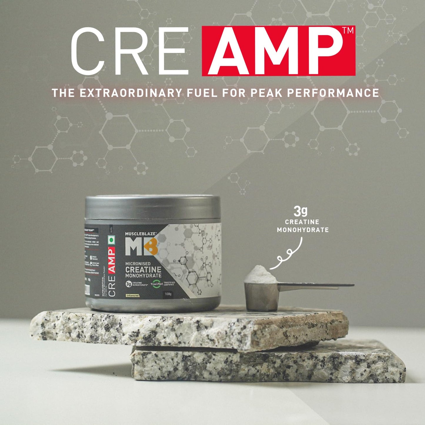 MuscleBlaze Creatine Monohydrate CreAMP, Creatine flavoured