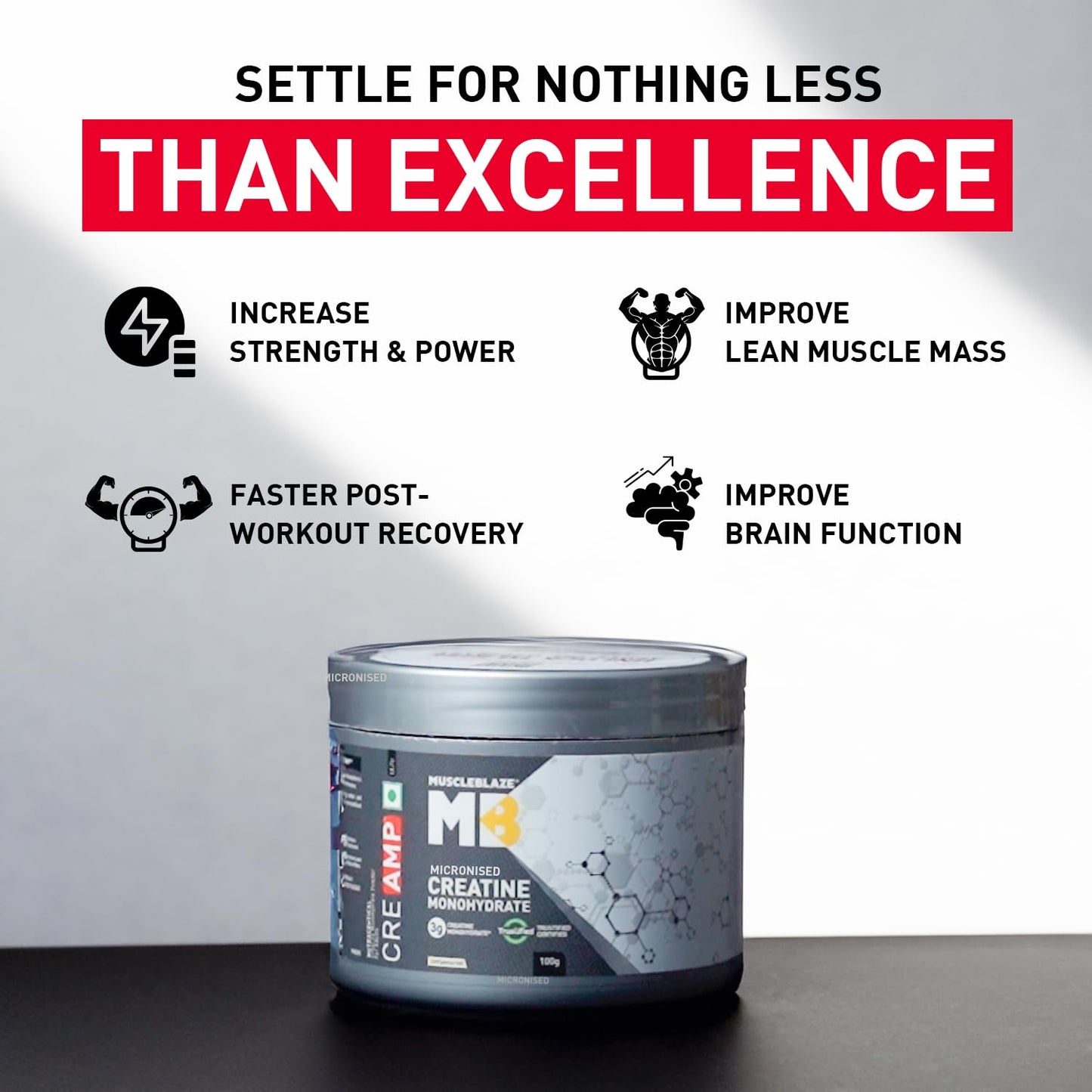 MuscleBlaze Creatine Monohydrate CreAMP, Creatine flavoured