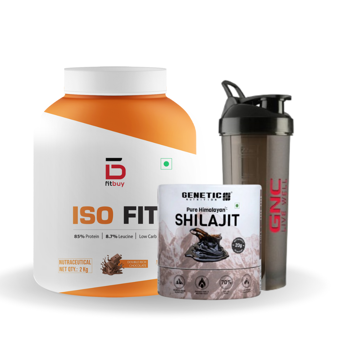 Fitbuy IsoFit Low Carb Protein with DigeZyme Chocolate 2kg+ Genetic Shilajit Free+ Shaker Free