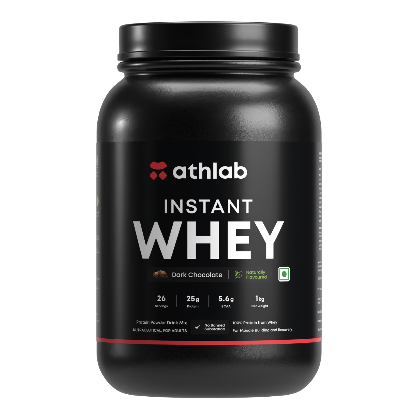 Athlab (by Nutrabay) Instant Whey Protein Concentrate - 1 Kg (2.2 Lb), Dark Chocolate