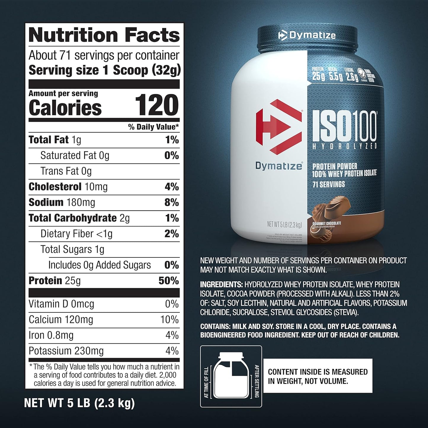 Dymatize ISO 100 Gourmet Isolate Protein Choc 5lbs