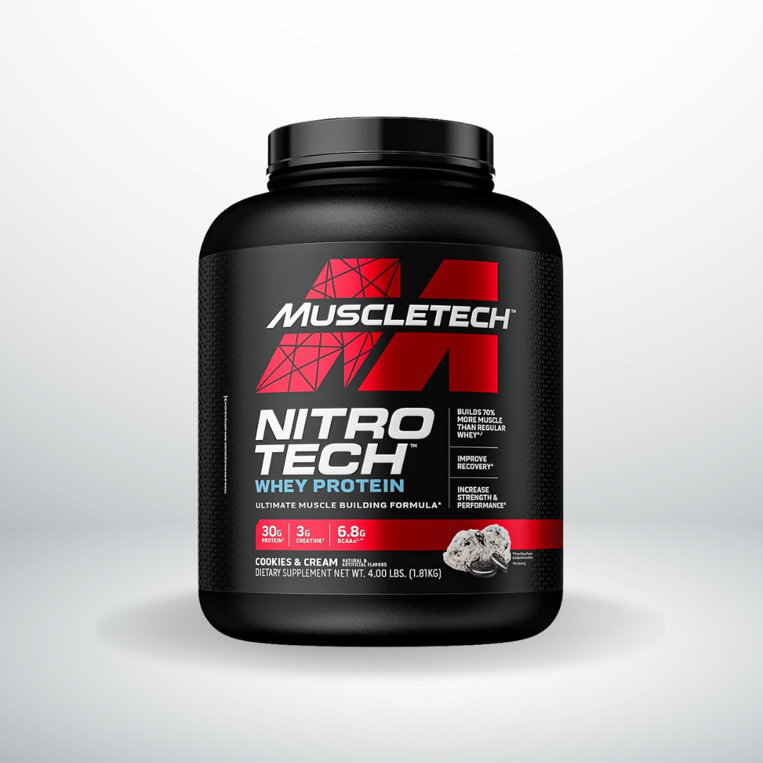 MuscleTech NitroTech Whey Protein Builds More Muscle Cookies & cream 1.81kg