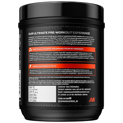 MuscleTech VaporX5 Pre-Workout Supports Energy & Performance Fruit Punch 270g