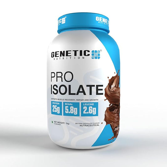 Genetic Nutrition Pro-Isolate Whey Protein Supplement  Belgian Chocolate ,1kg