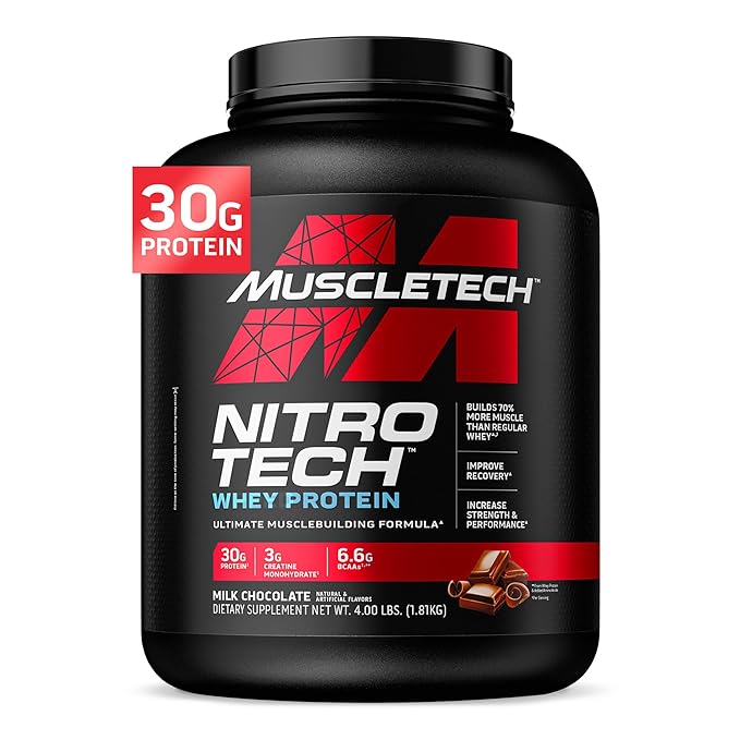MuscleTech Nitro-Tech Whey Protein, Milk Chocolate,1.81kg