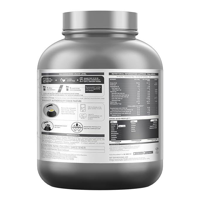 MuscleBlaze Biozyme Iso-Zero, Low Carb, Pure Whey Protein Isolate Ice Cream Chocolate2kg