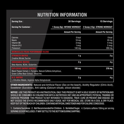 Bigmuscles Nutrition Freak Pre Workout Sex On The Beach 180g