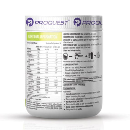 Proquest Nutrition BCAA 5000 with Caffeine &amp; Vitamin B6 Lemon Zest 240g