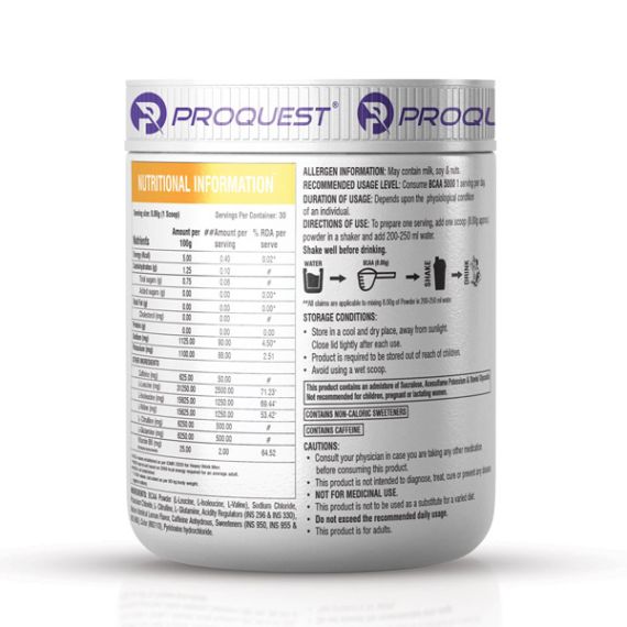 Proquest Nutrition BCAA 5000 with Caffeine &amp; Vitamin B6 Orange Oasis 240g