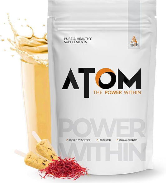AS-IT-IS ATOM Whey Protein With Digestive Enzymes for better absorption 1kg (kesar kulfi )