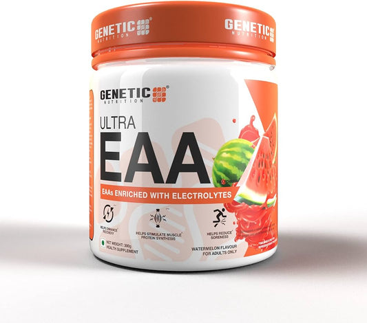 Genetic Nutrition EAA Powder Intra-WorkoutPost Workout Essential Aminos Acids Watermelon, 300g