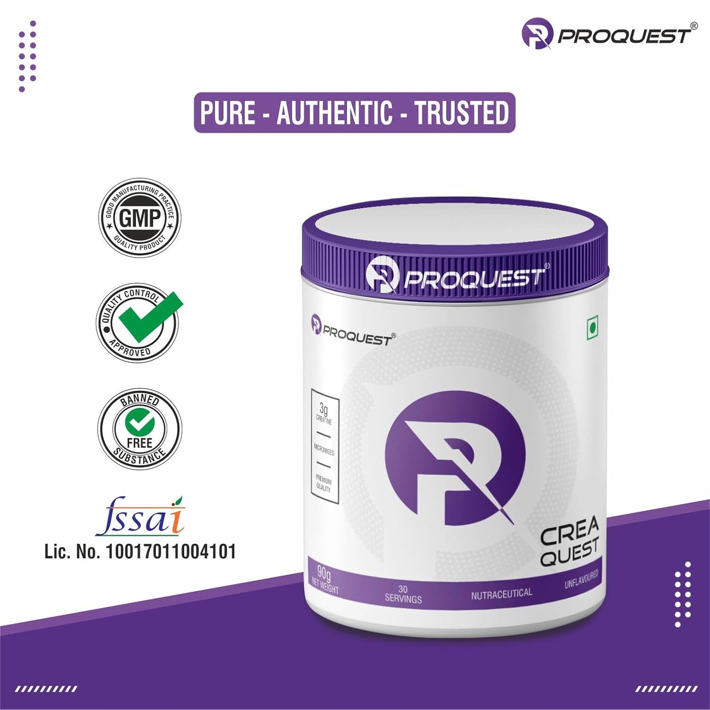 Proquest CreaQuest - Pure Micronized Creatine Monohydrate Unflavoured