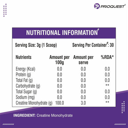 Proquest CreaQuest - Pure Micronized Creatine Monohydrate Unflavoured