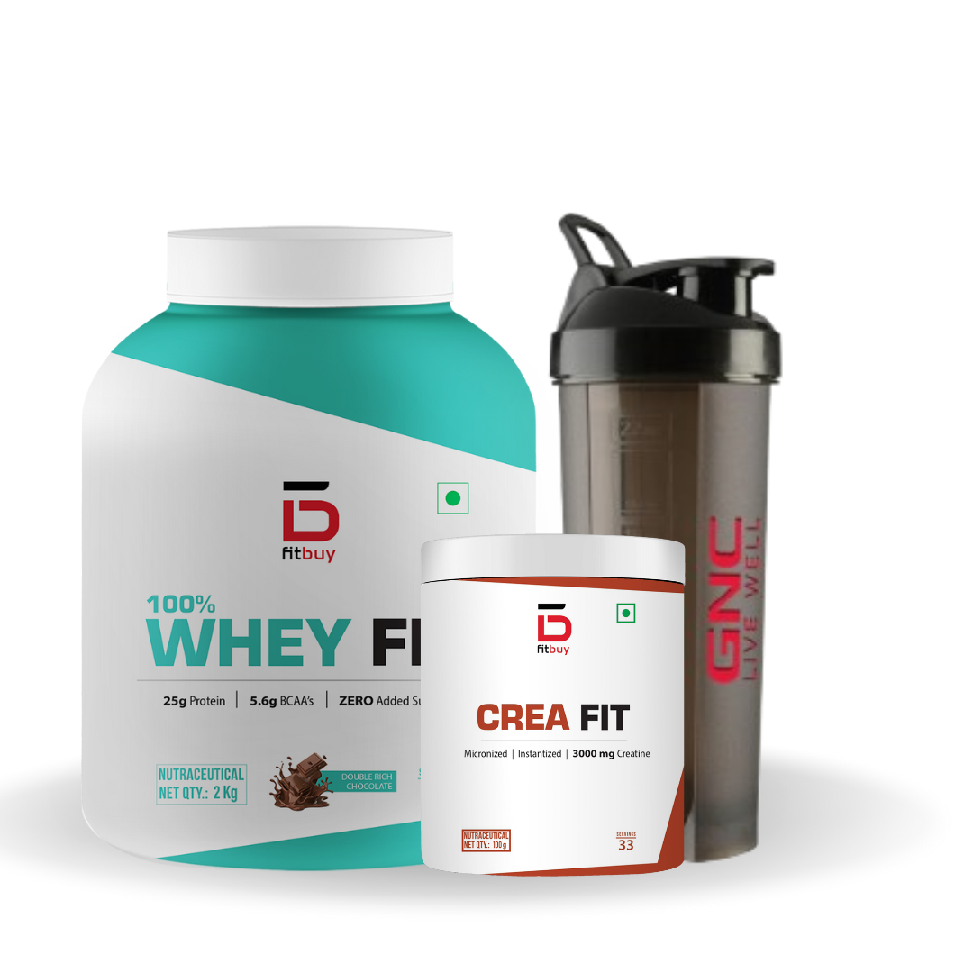 FitBuy Whey Fit Protein and Fitness Whey Protein Concentrate 2kg+ Creatine Free+ Shaker Free