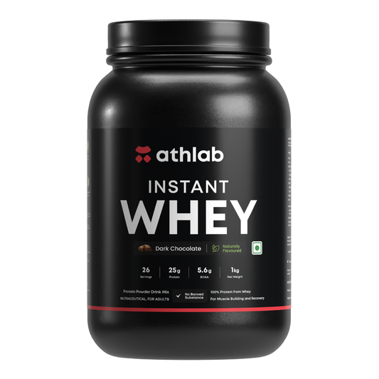 Athlab (by Nutrabay) Instant Whey Protein Concentrate - 1 Kg (2.2 Lb), Dark Chocolate